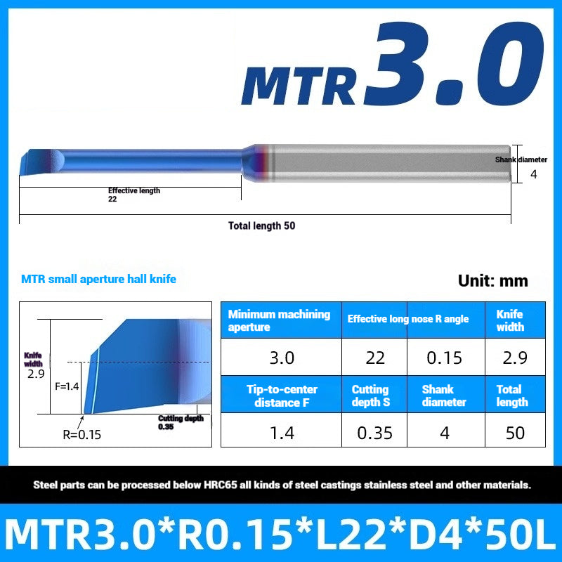 1122-MTR Small Bore Boring Tools Precision Boring Tools for Wear-Resistant Steel CNC Boring Bars Tungsten Carbide Alloy Shock-Resistant Miniature Turning Tools Shandong Denso Pricision Tools Co.,Ltd.
